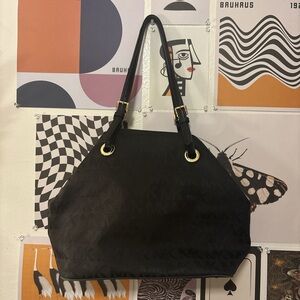 Michael Kors Black Jet Set Grab Bag Monogram Shoulder Bag